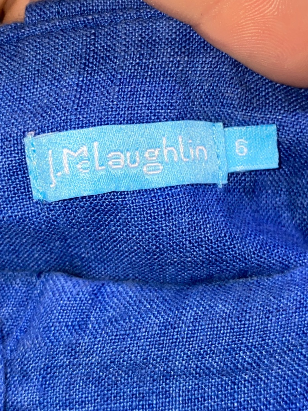 J. McLaughlin Cobalt High-Waist Linen Blend Shorts - Picture 4 of 5